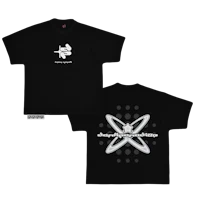a black t - shirt with a white logo on it