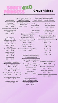 a poster with the words sunny 420 group videos