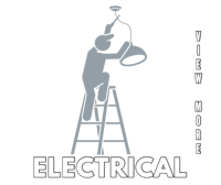 a man on a ladder with the words view electrical