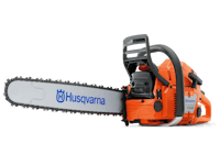 a husqvarna chainsaw on a black background