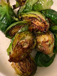 roasted brussels sprouts on a plate