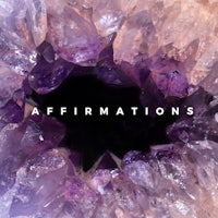 an amethyst crystal with the words affirmations