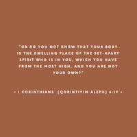 do you not know that your body is the sinking place of the set part