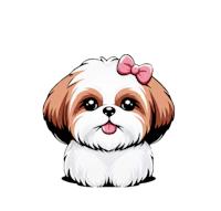 a cute shih tzu dog with a pink bow