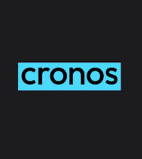 the logo for cronos on a black background