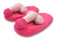 a pair of pink slippers on a white background