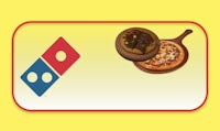 domino's pizza logo on a yellow background