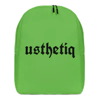 a green backpack with the word'pithesu'on it