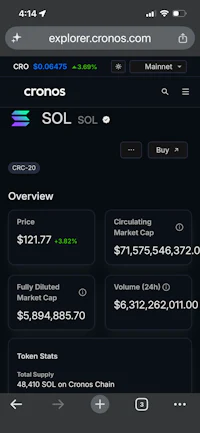 a screenshot of the explorer cronos app