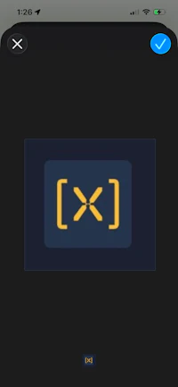 a screenshot of an app with an x on it