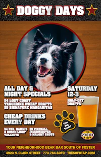 Ricky Lee Barnes - Print Marketing - Doggy Days - The Sofo Tap Chicago