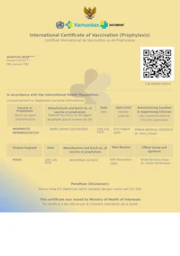 the international certificate of vaccination for uzbekistan