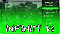 a green screen with the words infinity vs 3