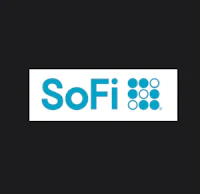 the logo for sofi on a black background