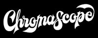 a black and white logo with the word chromascope