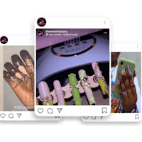 a picture of a woman's nails and a picture of a man's nails