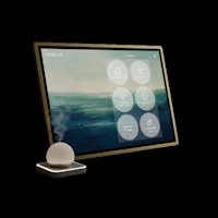 a tv screen with a sphere sitting on top of it