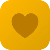 a yellow heart icon on a black background