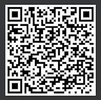 a black and white qr code on a black background