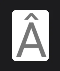 the letter a on a black background