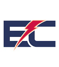the ec logo with a lightning bolt