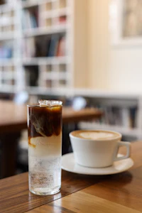 a cup of coffee on a table