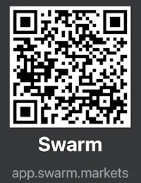 a qr code with the word swarm on it