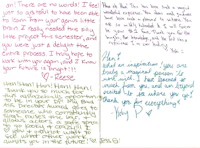 a handwritten thank you letter to a friend