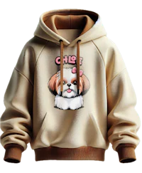 a hoodie with a shih tzu dog on it