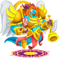 a cartoon character with wings and a sword