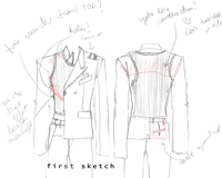 a sketch of a suit and a jacket
