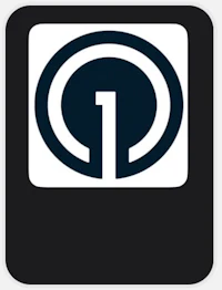 a square sticker with the letter g on it