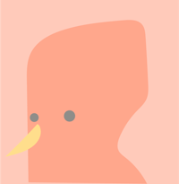 a pink bird with a yellow beak