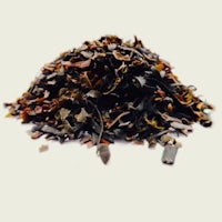 a pile of dried leaves on a white background