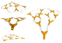 a 3d model of an orange and white structure
