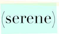 a note with the word serene on it