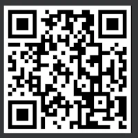 a black and white qr code on a black background