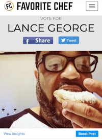 lance george's facebook page with a picture of a donut