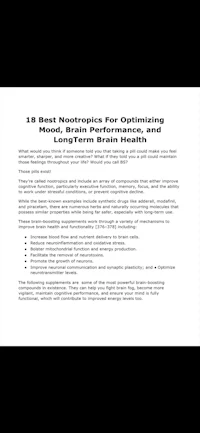 a black and white image of a book cover for optimizing long term brain health