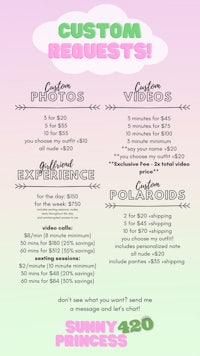 a flyer with the words custom requests