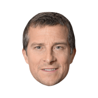 a man's face on a black background