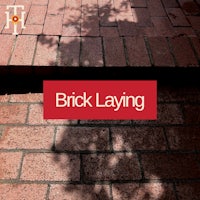a brick laying sign with the words brick laying