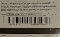 the back of a card with a barcode on it