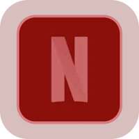 the netflix logo on a red square