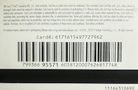 the back of a barcode card with a barcode on it