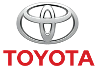 the toyota logo on a black background