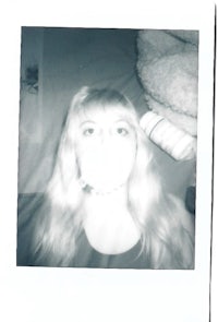 a photo of a woman with her mouth open