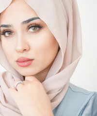 a beautiful muslim woman wearing a hijab