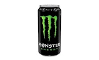 a can of monster energy on a white background