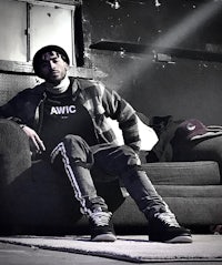 a man sitting on a couch